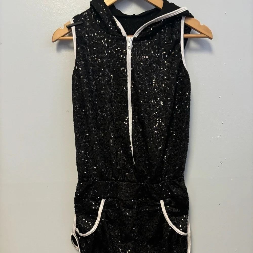0824-32 Black sequins romper